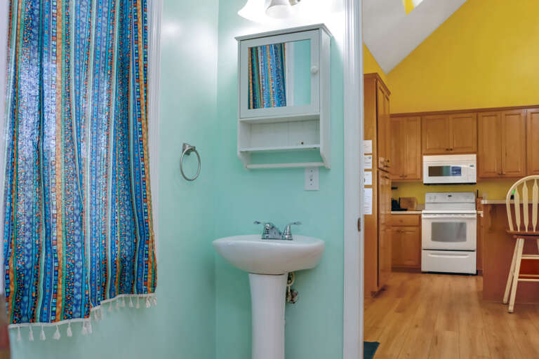 Half Bathroom with Kitchen View