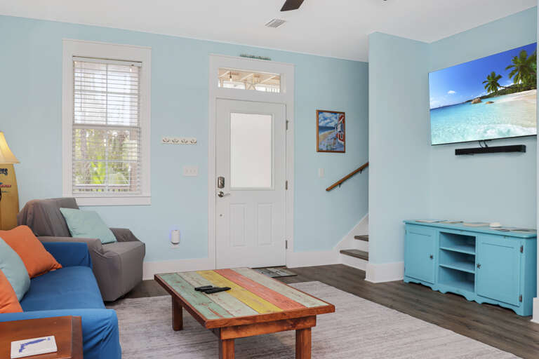 Living Room with View onto Screened Deck