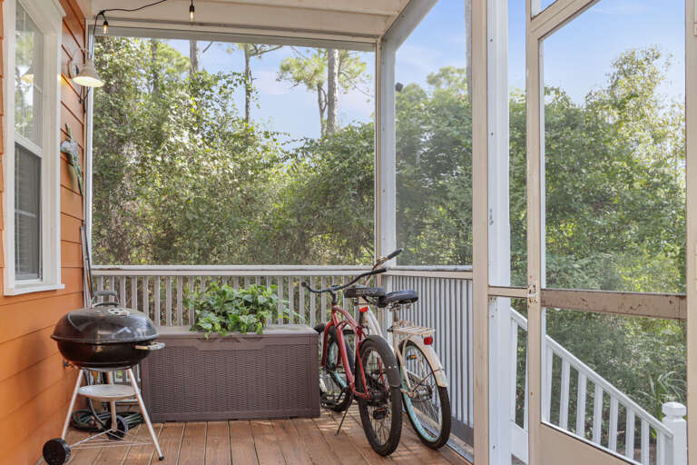 Screened Porch with Charcoal Grill