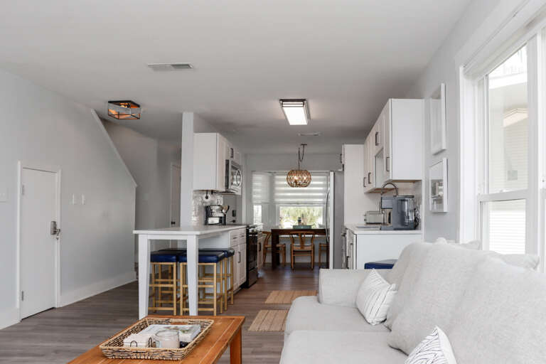Living Room Kitchen and Dining Area