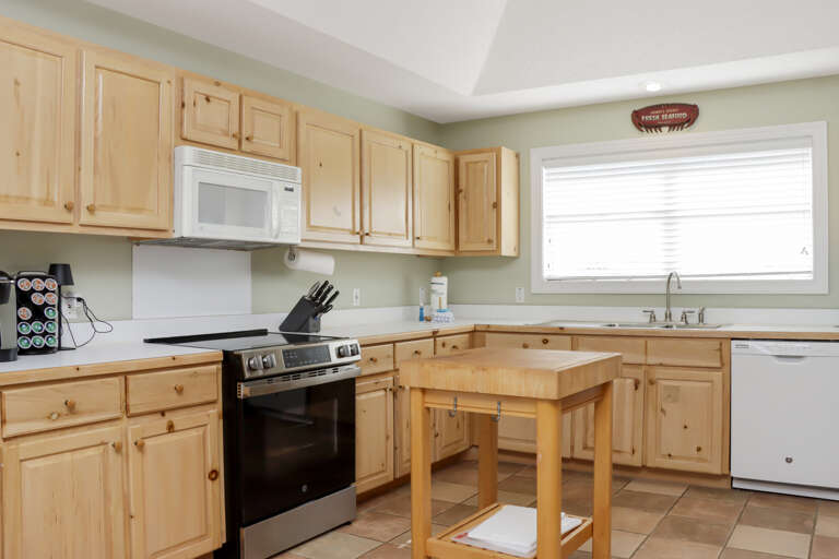 Kitchen with Butcher Block Island