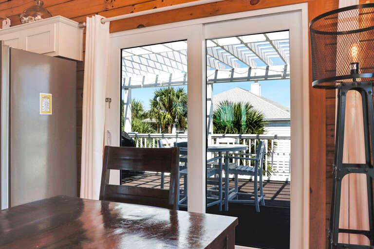 Dining Area View onto Pergola Deck