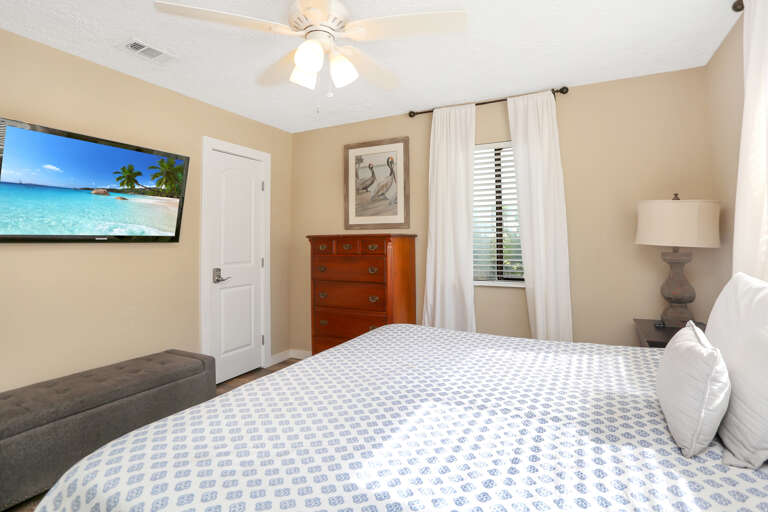 Bedroom 1 with King Bed & Large TV