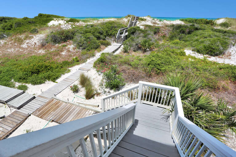 Beach Access from Main Floor Deck