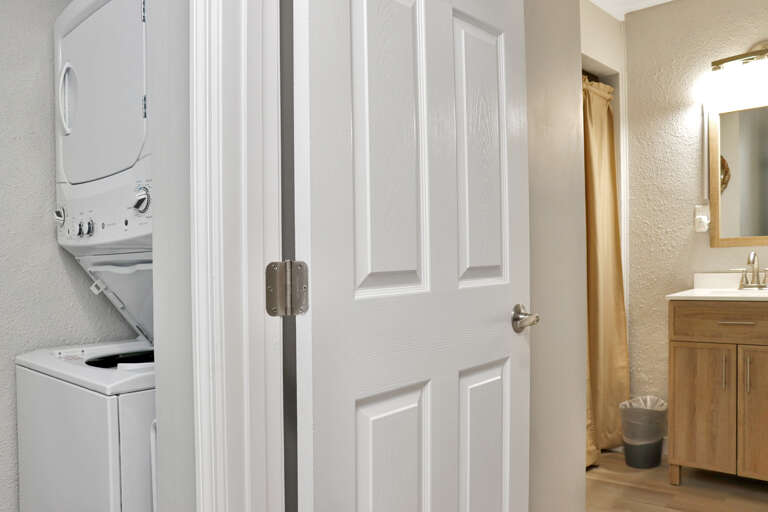 Laundry and Bedroom in Ground Floor Garage