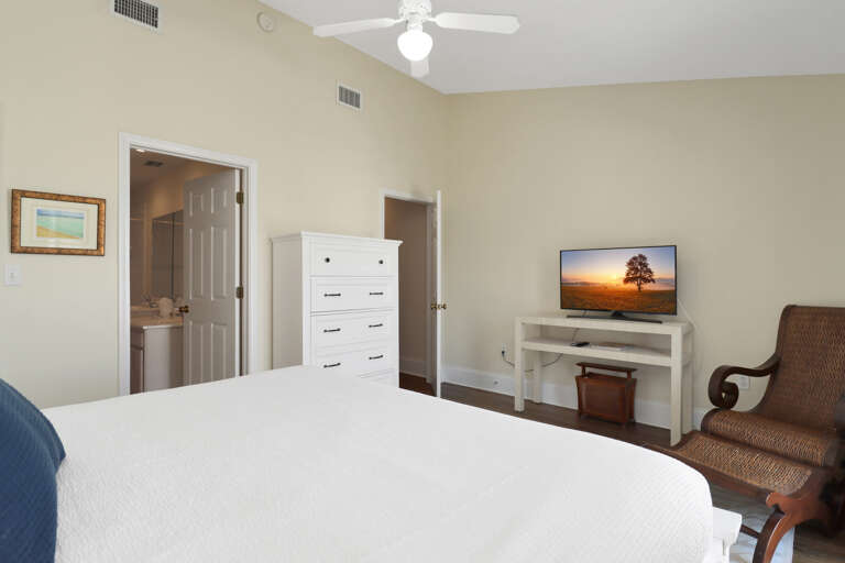 Bedroom 1 with TV and Master Bath