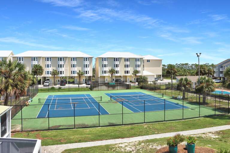 View of Tennis Courts from Top Floor Deck