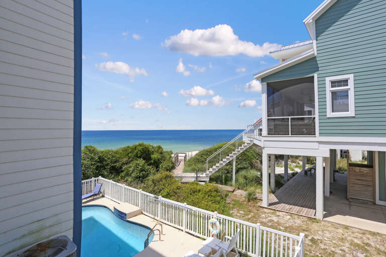 View of Pool & Beach from Roadside Deck