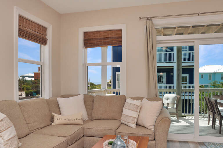 Living Room onto Beach Side Deck