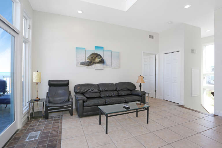 Gulf Front Living Room with Sleeper Sofa