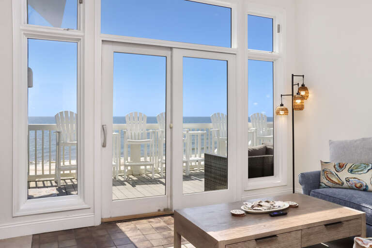 Living Room with Beach Front Deck