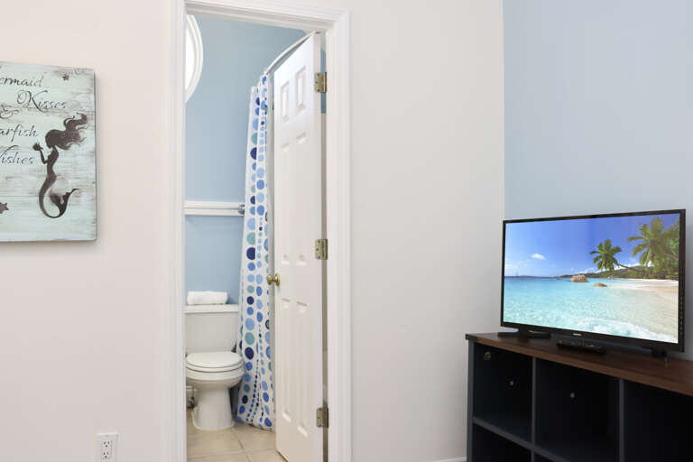 Bedroom 2 - Full Bathroom and TV