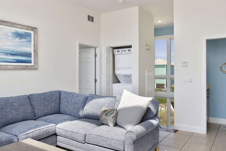 Living Room with Laundry Closet