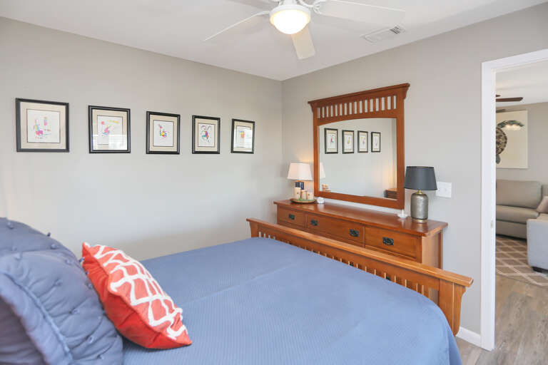 Bedroom 1 with Look Into Living Room