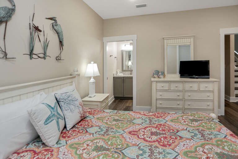 Bedroom 2 with TV & Full Bath