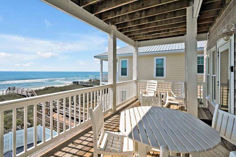 DECK WITH SEATING AND TABLE 