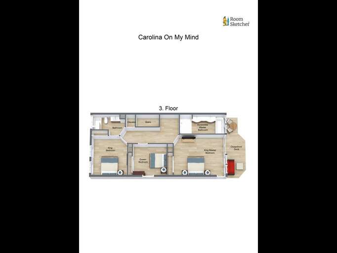 Carolina On My Mind Floor Plan- 3rd Floor  Carolina On My Mind Floor Plan- 3rd Floor