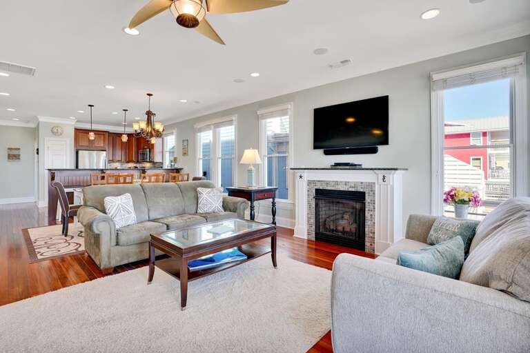 MAIN FLOOR -LARGE FLAT SCREEN TV OVER FIREPLACE