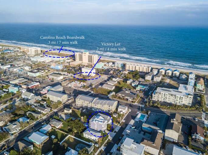 AERIAL OF CAROLINA BEACH BOARDWALK