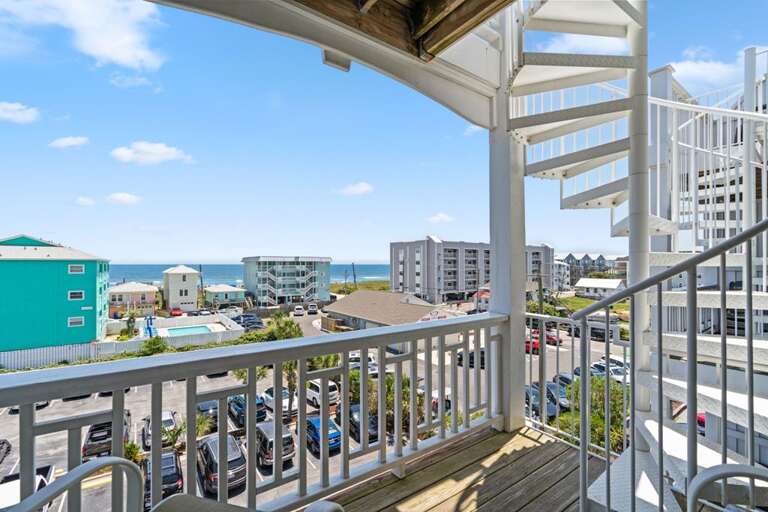 MAIN BEDROOM DECK WITH SKY DECK ACCESS