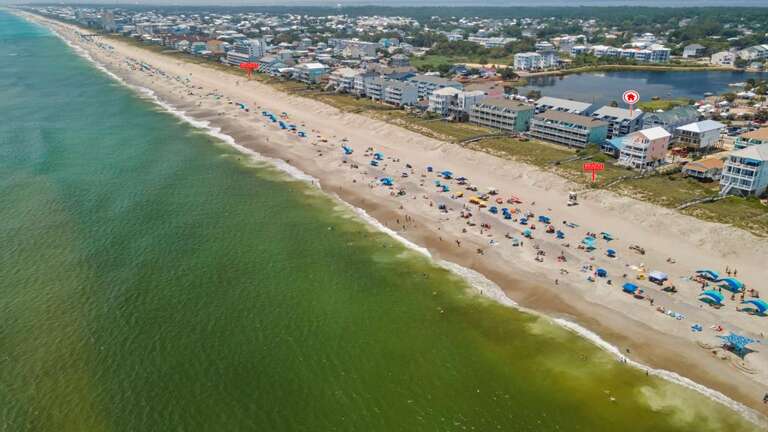 AERIAL OF THE BEAUTIFUL BEACH