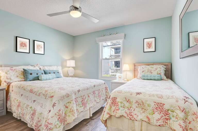 2ND BEDROOM WITH QUEEN & TWIN BEDS