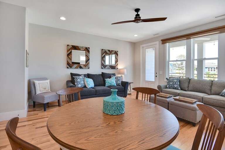 TOP FLOOR -VIEW OF LIVING ROOM FROM DINING SPACE