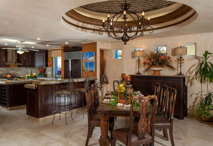 The open concept kitchen includes a lovely dining area where you can easily entertain guests