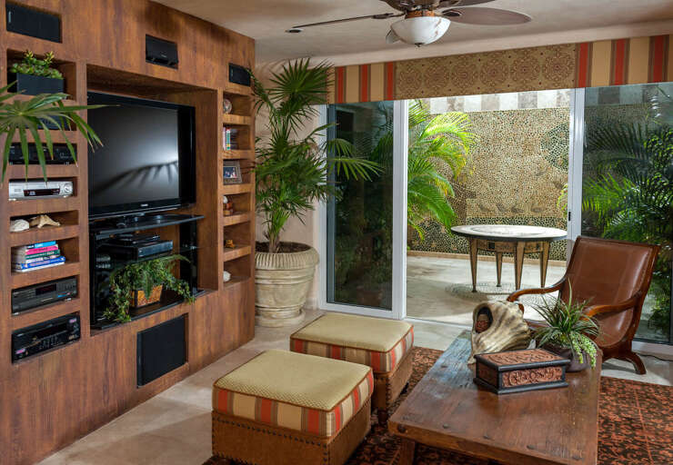 Spend your indoor time in Casa Alcini's TV room that includes a large flat screen TV and stereo system