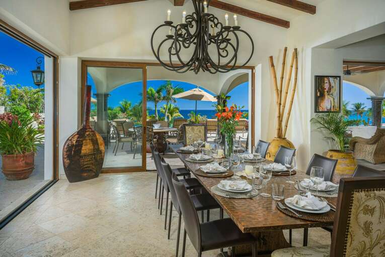 The formal dining areas opens straight out onto the terrace so you're only steps away from that spectacular view! The formal dining areas opens straight out onto the terrace so you're only steps away from that spectacular view!