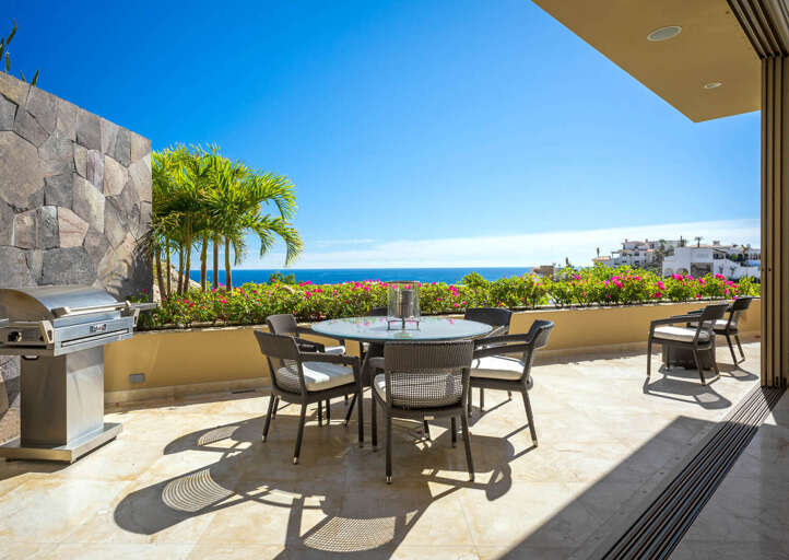 Take your meal out onto the terrace where you can enjoy the weather and the view