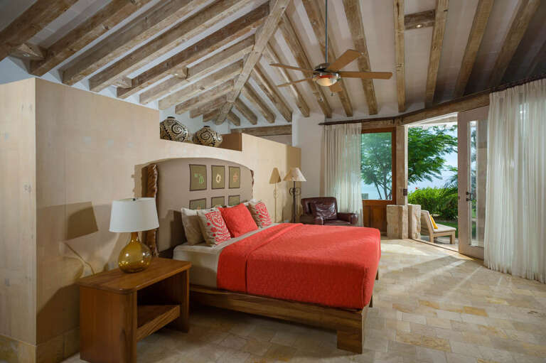 Wood beams along the ceiling complete the rustic look that is found throughout the villa!