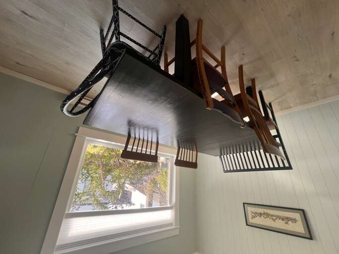 Dining table conveniently located right off the kitchen