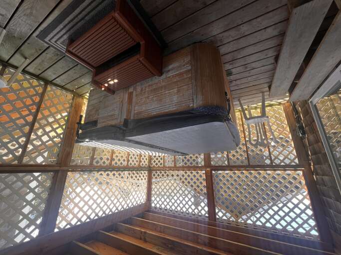 Your private outdoor sauna awaits with authentic wooden construction and lattice privacy screens for complete relaxation.