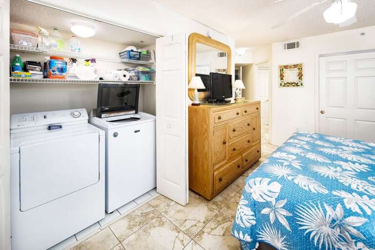 Bedroom 2 with Laundry Center - 
Islander Beach Condo Rentals, Okaloosa Island