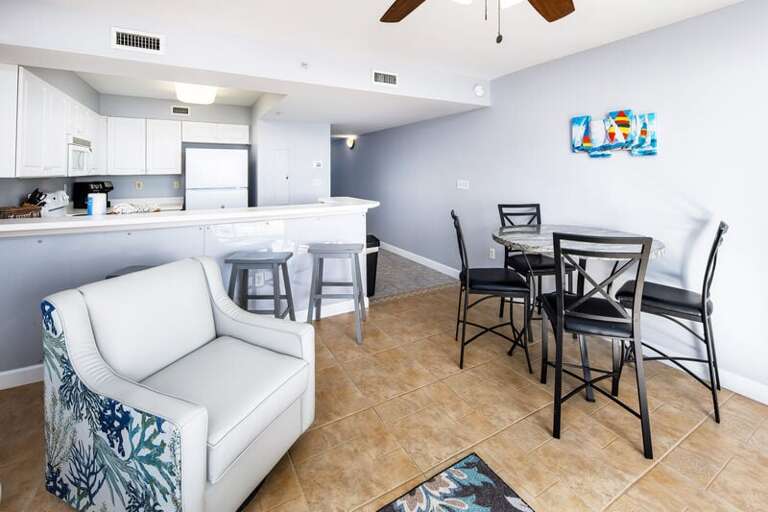 Dining Area -  
Pelican Isle Resort 305 Okaloosa Island Fort Walton Beach Vacation Rentals by Sunset Resort Rentals