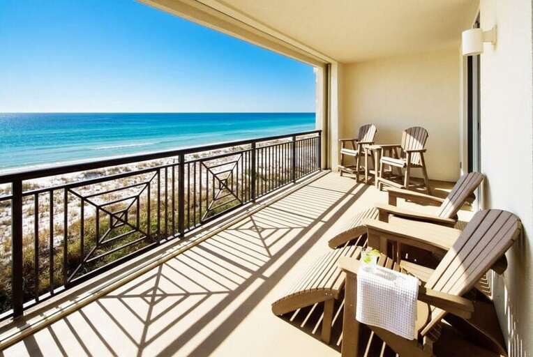 Balcony - 
Bella Riva Resort, Okaloosa Island Fort Walton Beach Florida Vacation Rentals