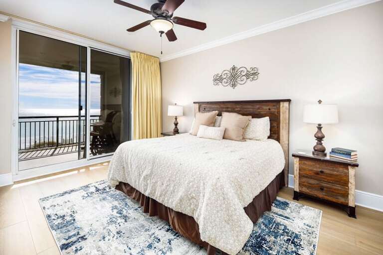 Master Bedroom with Balcony - 
Bella Riva Resort, Okaloosa Island Fort Walton Beach Florida Vacation Rentals