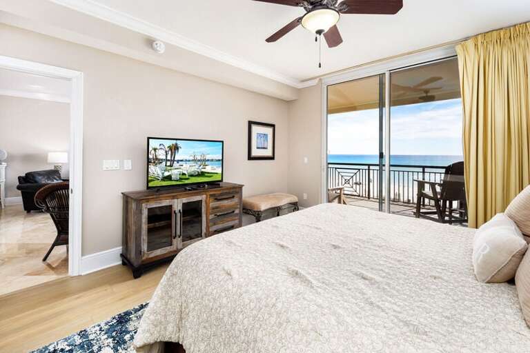 Master Bedroom with Balcony - 
Bella Riva Resort, Okaloosa Island Fort Walton Beach Florida Vacation Rentals