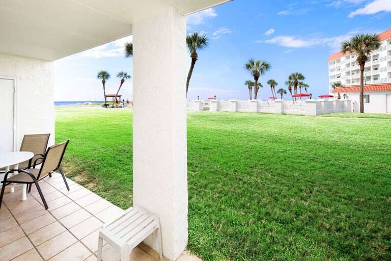 Ground Level Patio near the Beach & Pool - 
El Matador Resort, Okaloosa Island Fort Walton Beach Vacation Rentals