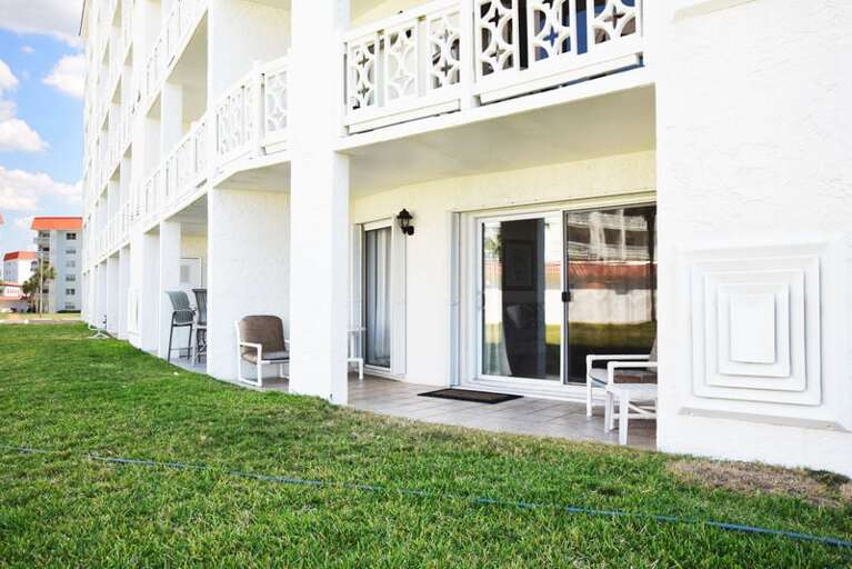 Ground Level Patio near the Beach & Pool - 
El Matador Resort, Okaloosa Island Fort Walton Beach Vacation Rentals