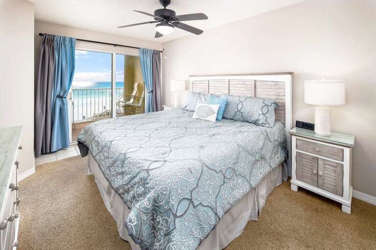 Master Bedroom with Balcony - 
Gulf Dunes 413 Fort Walton Beach Okaloosa Island Vacation Rentals