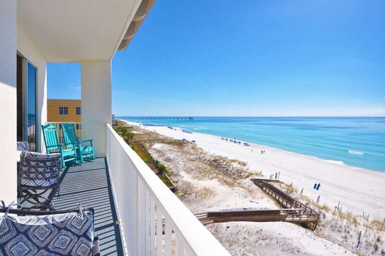 Balcony View - 
Gulf Dunes Resort Unit 601, Okaloosa Island Fort Walton Beach Vacation Rentals