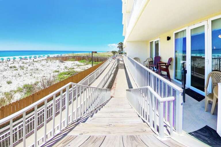 Direct Access to Pool and Beach from Balcony - Sea Dunes Resort Okaloosa Island Fort Walton Beach