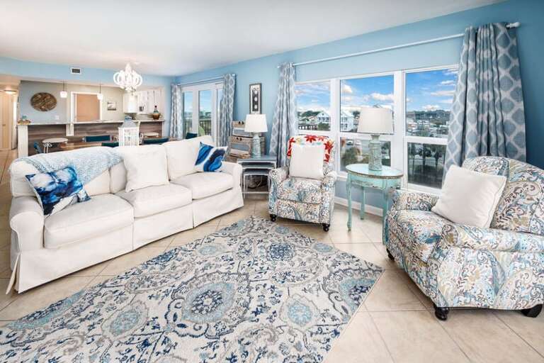 Living Room, Sea Oats Resort Okaloosa Island Fort Walton Beach Destin Vacation Rentals