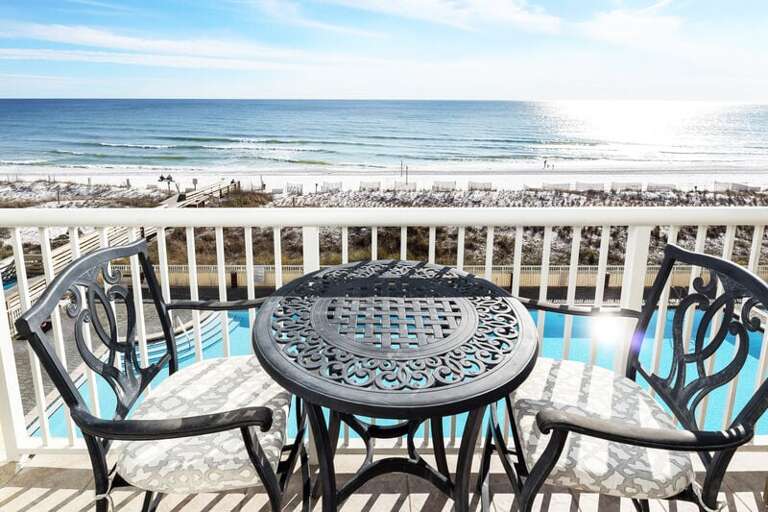 Balcony - 
Waters Edge Resort Unit 412 Fort Walton Beach Okaloosa Island Vacation Rentals