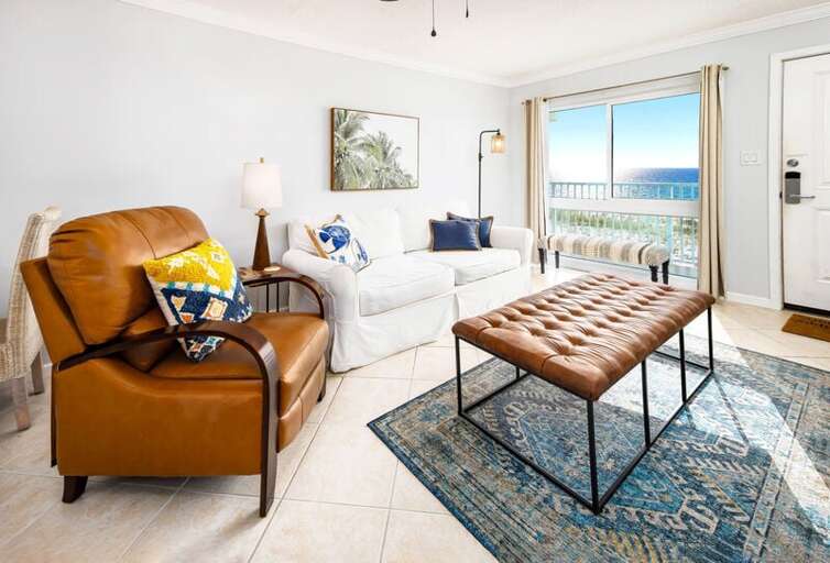 Living Room - Aqua Villa Resort, Okaloosa Island, Fort Walton Beach, Vacation Condos by Sunset Resort Rentals
