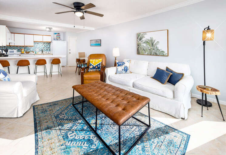 Living Room - Aqua Villa Resort, Okaloosa Island, Fort Walton Beach, Vacation Condos by Sunset Resort Rentals