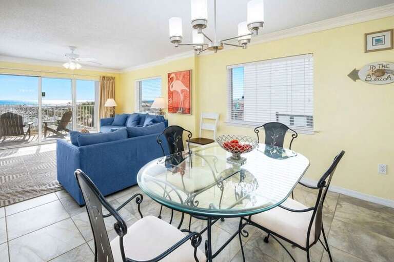Dining Area - Gulf Dunes Resort Unit 117 Okaloosa Island Fort Walton Beach Vacation Condos by Sunset Resort Rentals