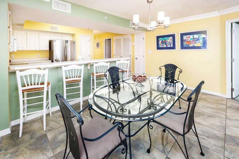Dining Area - Gulf Dunes Resort Unit 117 Okaloosa Island Fort Walton Beach Vacation Condos by Sunset Resort Rentals